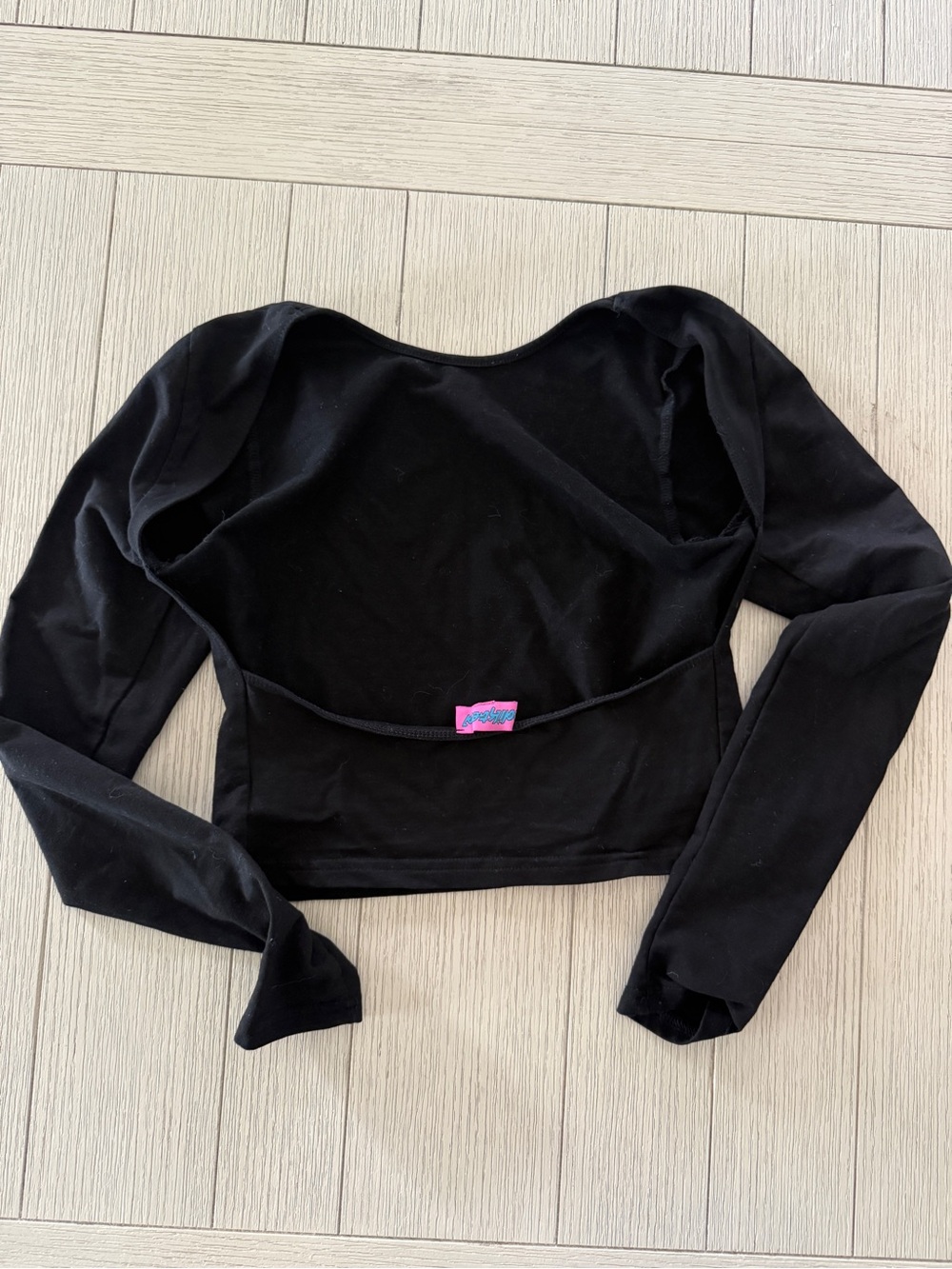 Edikted Black Long Sleeve Crop Top